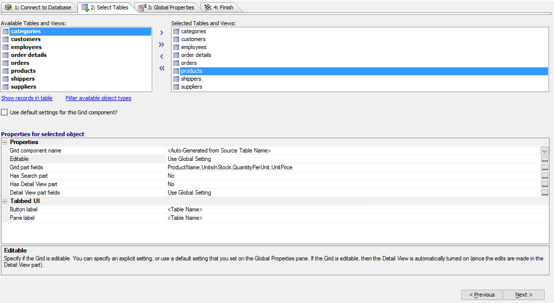 Select Tables Overview